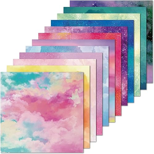 48 hojas 6 X 6 Papel de cartulina decorativa para álbumes de recortes - Acuaarela brillante - para fabricación de tarjetas, diario, planificador,