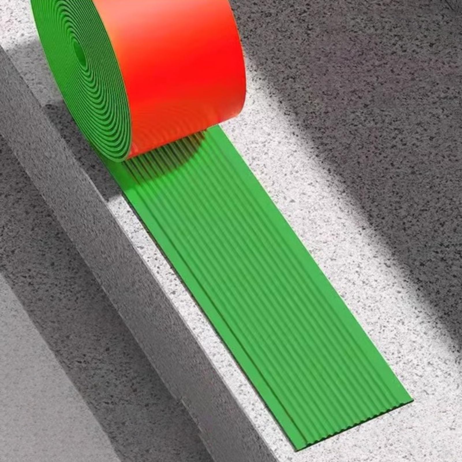 Protection de bord d'escalier en vinyle vert de 15m pour nez de marche