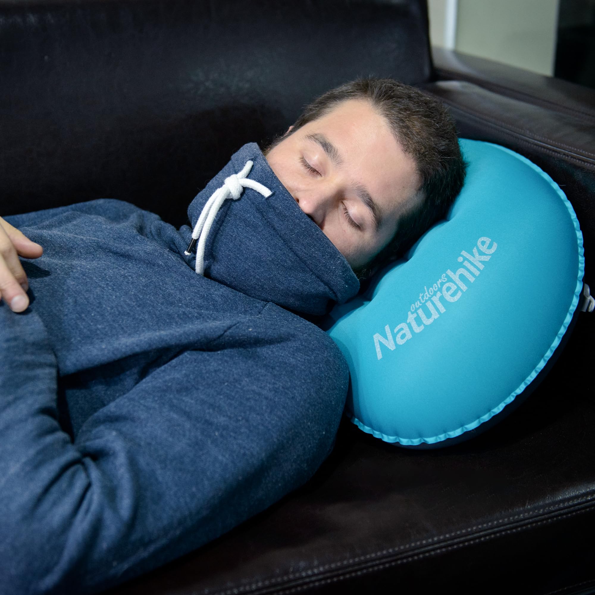 Naturehike Almohada hinchable de viaje de TPU ultraligera, cojín cervical en forma de U para acampar al aire libre, cojín de viaje portátil con soporte óptimo, ideal para viajes y dormir