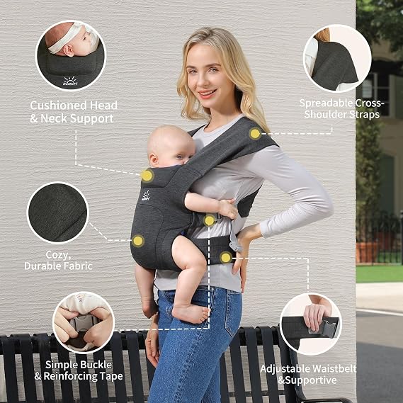 MOMTORY Baby Carrier for Newborns, Ergonomic Hip Seat Carrier, 3-12kg