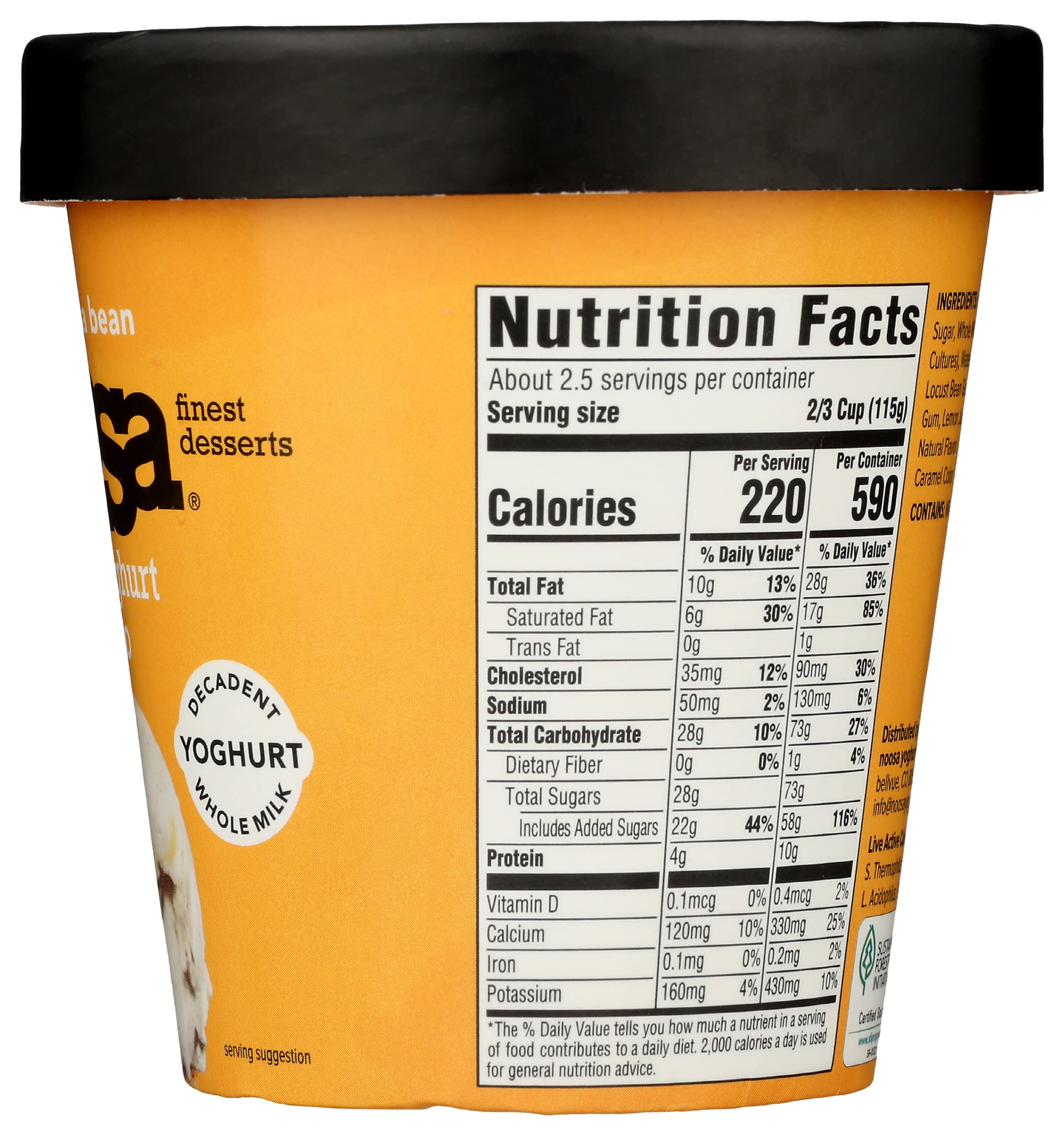 Noosa Honey Vanilla Bean Frozen Yoghurt Gelato, 14 FZ | Grocery