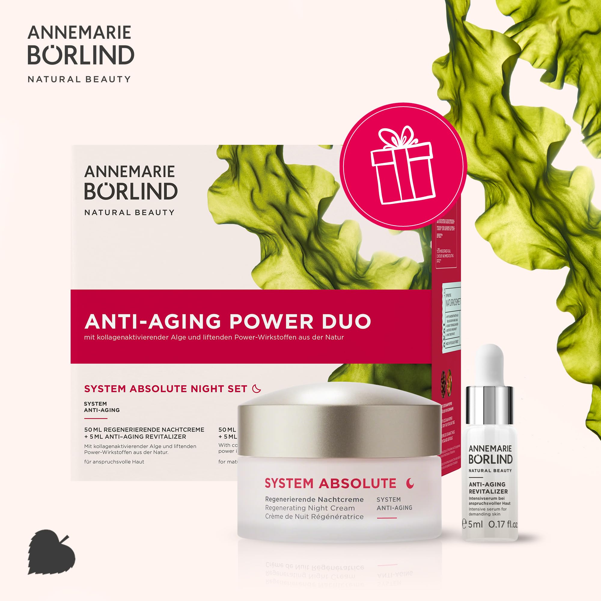 ANNEMARIE BÖRLIND SYSTEM ABSOLUTE Nachtpflege-Set 50ml + 5ml Geschenk | Regenerierende Nachtcreme, Anti-Aging Revitalizer, Anti-Aging Nachtpflege, Aktiviert Kollagenproduktion, Gegen Falten