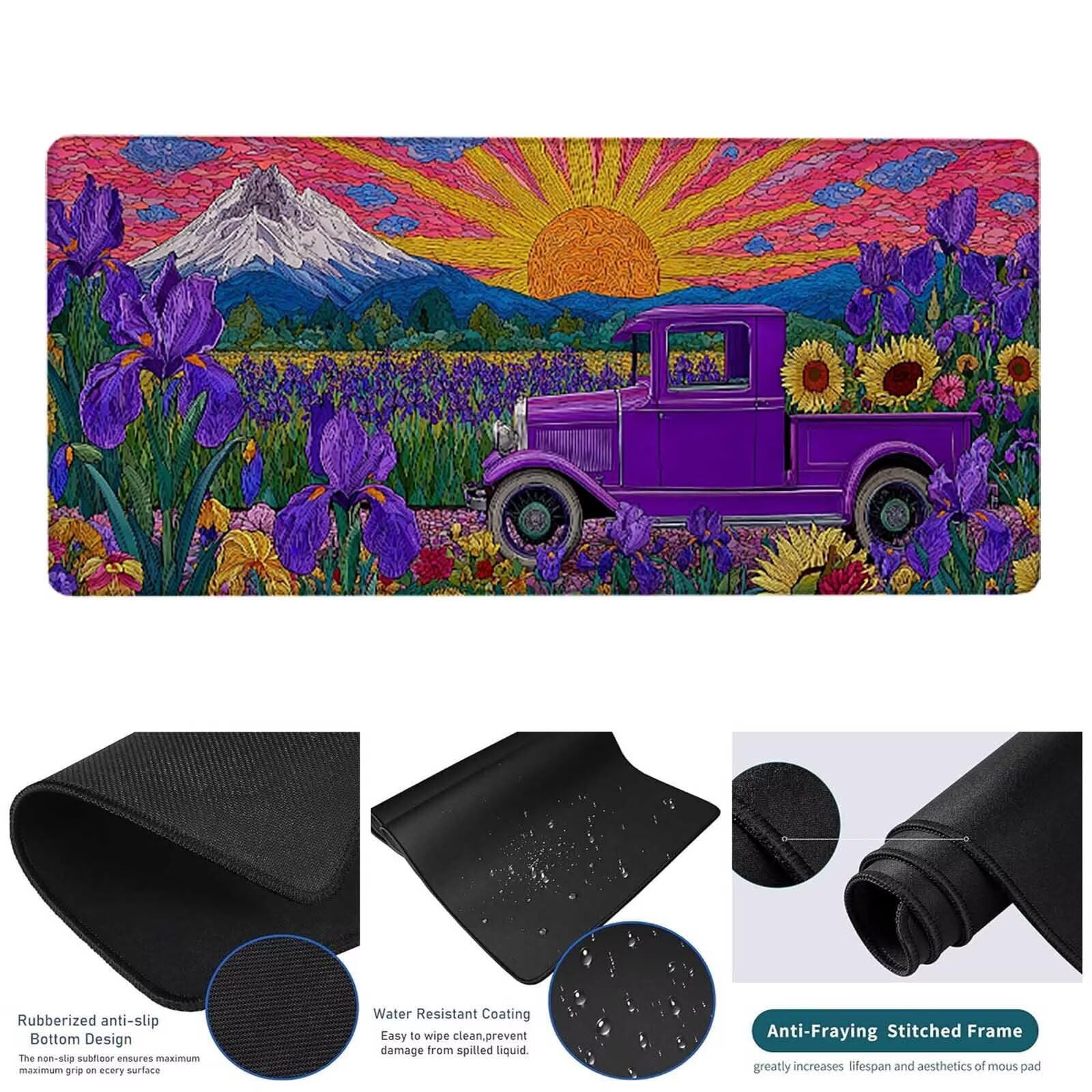 L-701 fioletowa gamingowa podkładka pod mysz XXL, 1500 x 800 x 3 mm, pozioma, akcesoria do gier, nadaje się do prania, poprawia dokładność i szybkość dla graczy, fioletowa