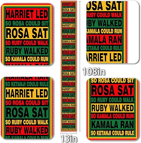 Miniatura 5 de Vohado Camino de mesa del mes de la historia negra, decoración del orgullo negro afroamericano y febrero, suministros de patrimonio de febrería,