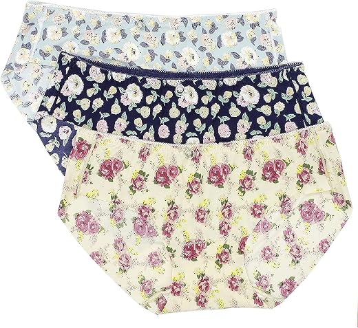 GRANTH ENTERPRISE Women's Printed Multicolor Seamless Hipster Ice Silk Panty