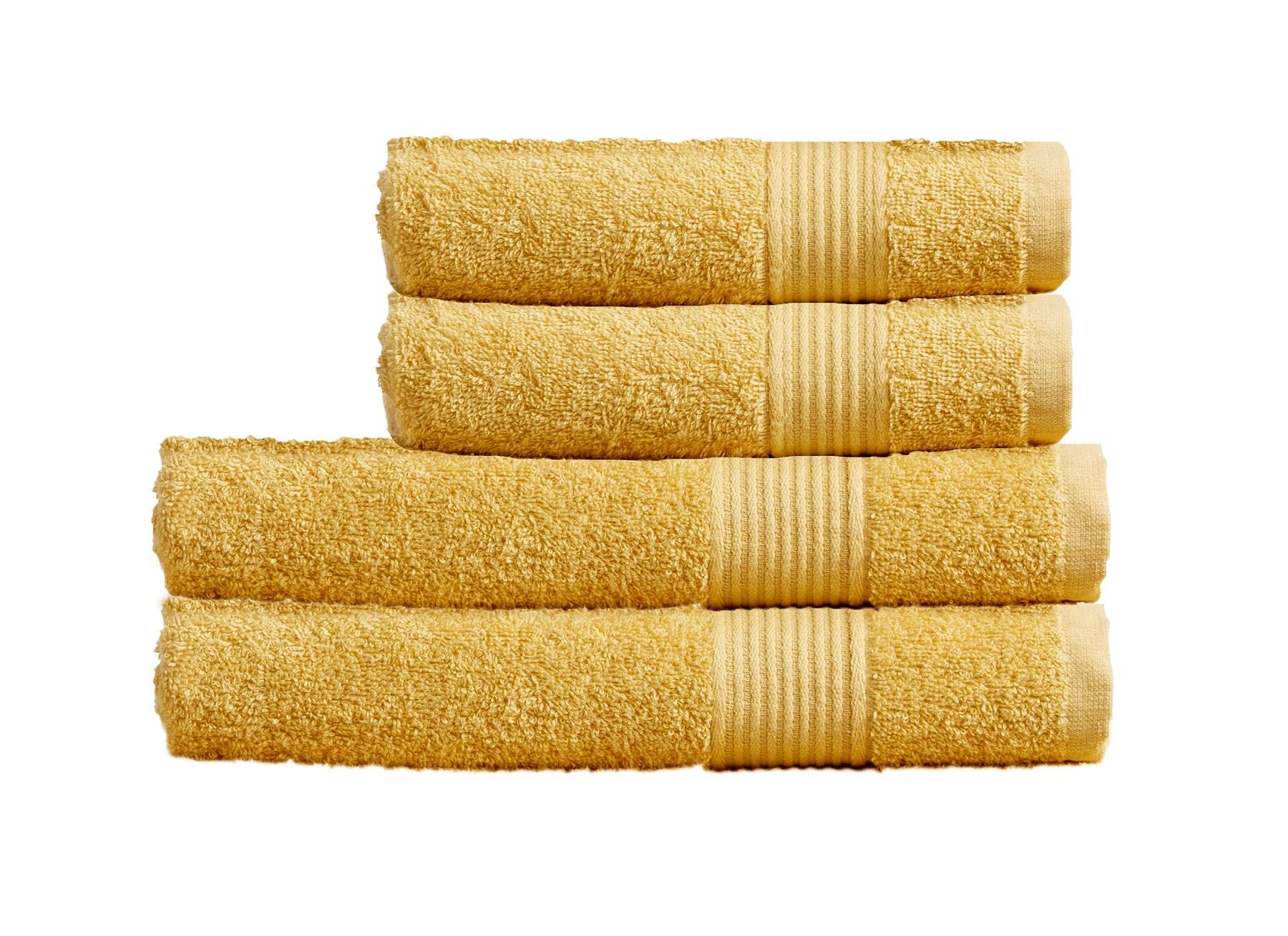 Olivia Rocco Egyptian Cotton Towels Home Bathroom Towel Set Bale Fade Resistant 500gsm Home Collection Bales Bath Sets, 2 Bath and 2 Hand Towels Ochre