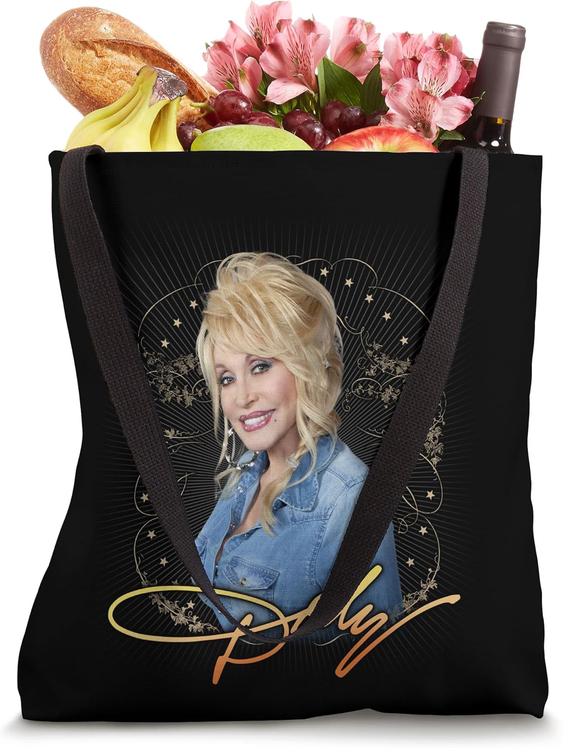 Dolly Parton Denim Smile Tote Bag