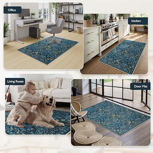 Miniatura 46 de Anidaroel Tapete para silla de 48 x 60 pulgadas para suelos de madera dura y azulejos, alfombra de silla de oficina para silla rodante, tapete