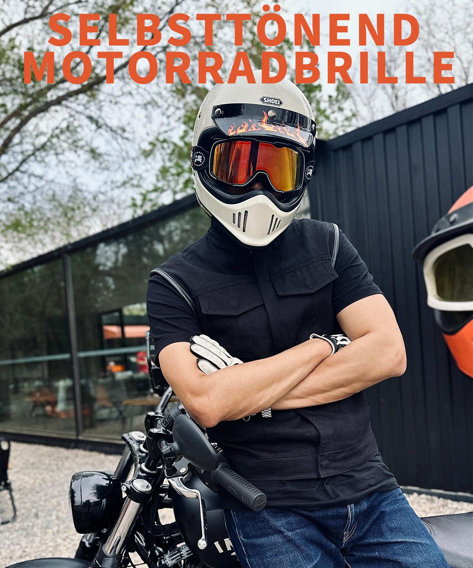 Lunettes de moto photochromiques pour homme et femme, coupe-vent, résistantes aux chocs, anti-buée, lunettes de moto