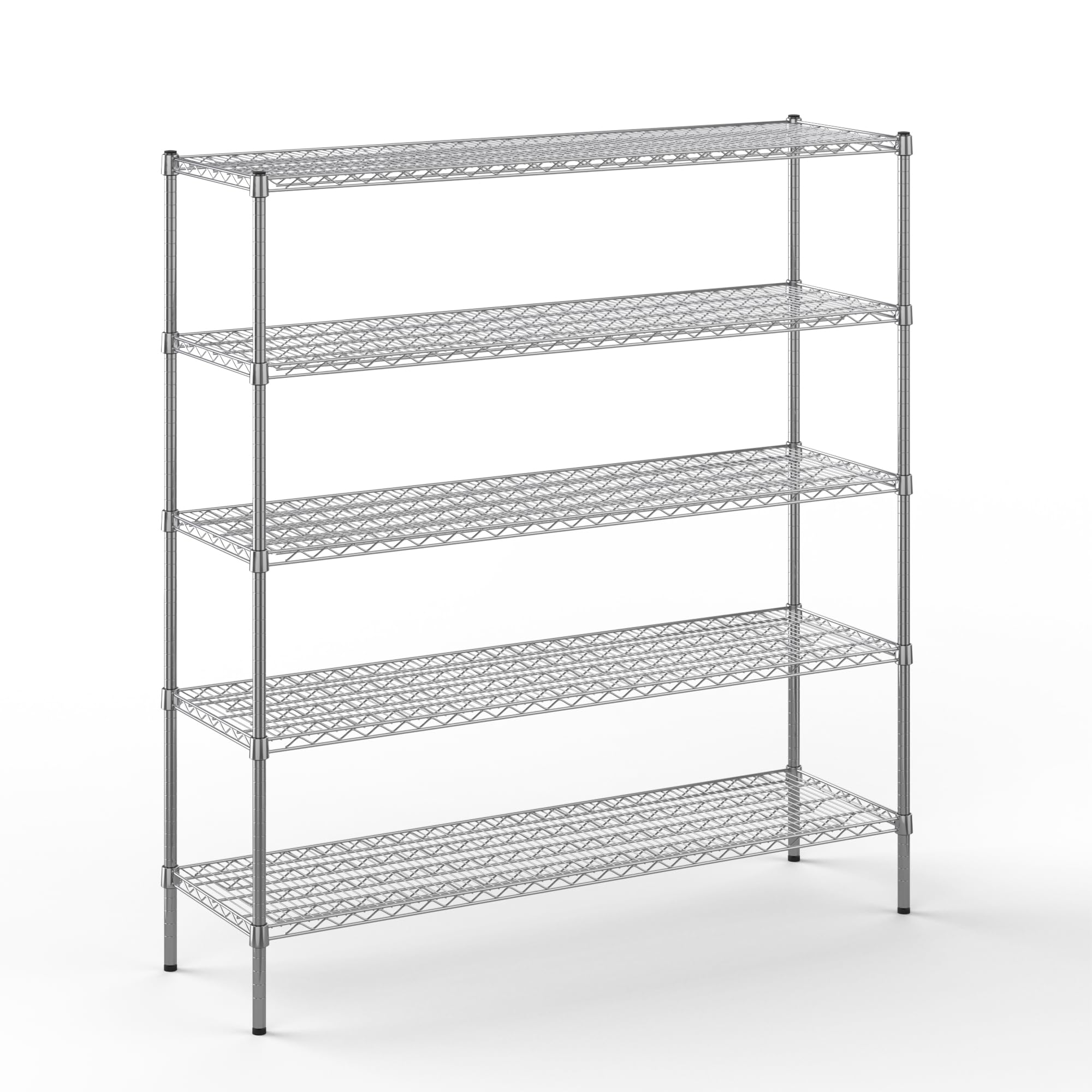 18" Deep x 60" Wide x 64" Height Wire Shelving Kit | 5-Tier | NSF Commercial Storage Rack Unit