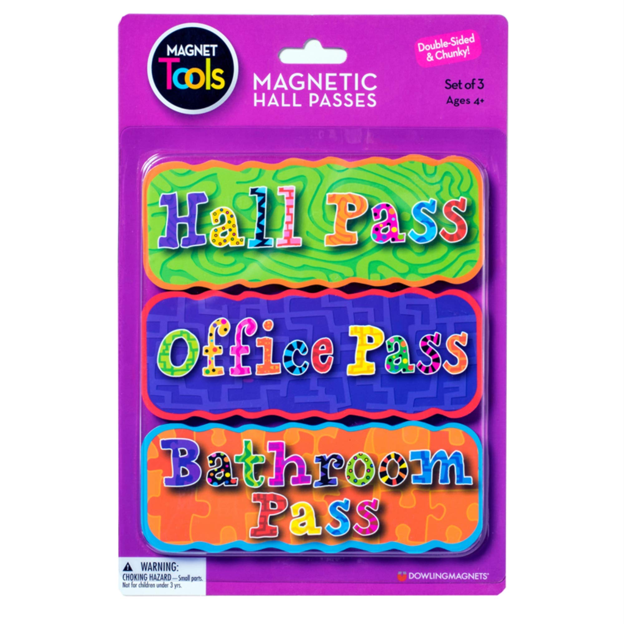 Dowling Magnets Magnetic Hall Passes (Set of 3). Item 735204. Classroom Must Haves for Teachers/Hall Passes for Classrooms/Magnetic Hall Pass/Classroom Hall Pass Set/Classroom Passes for Students.