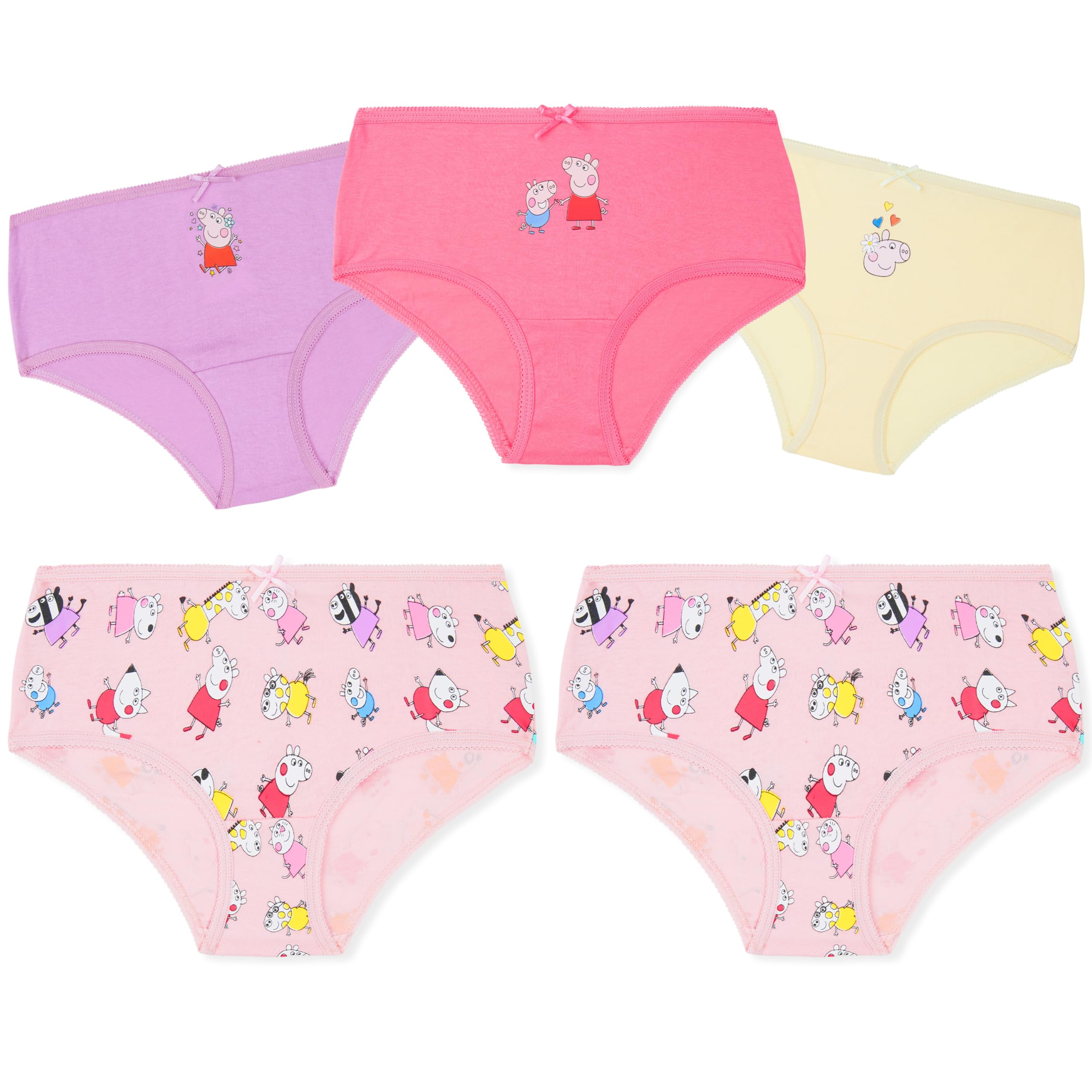 Peppa Pig Girls Multi Knickers For Toddlers & 2-6 Years, Pack Of 5 Cotton Underwear Briefs, Breathable Soft Stretchable Underpants (2-3 Years, )