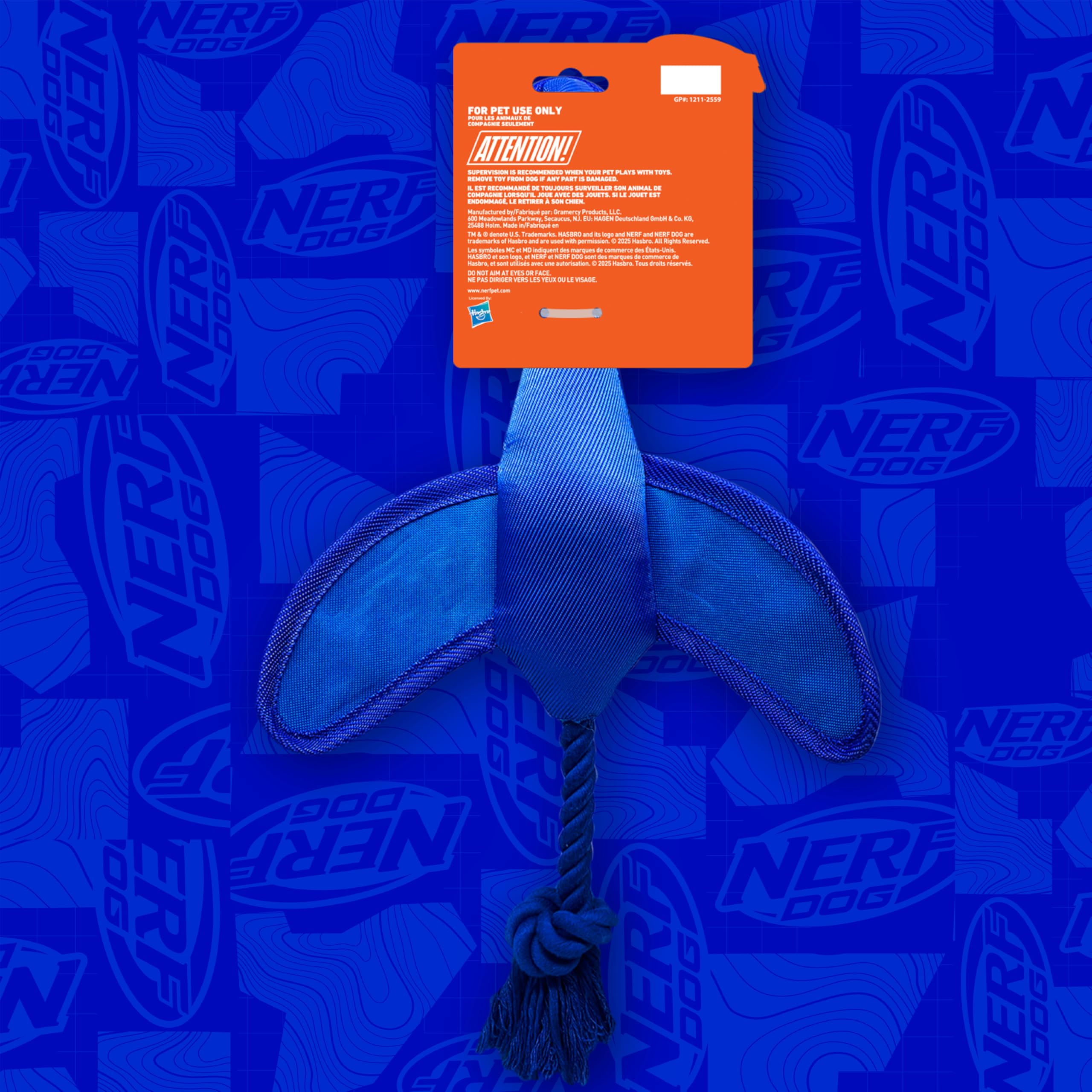 Nerf Dog Force Grip Canard en Nylon Bleu/Vert 41,9 cm