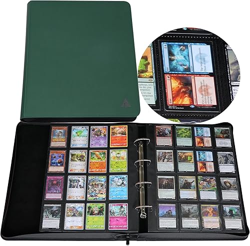 Miniatura 10 de Rayvol Carpeta de tarjetas coleccionables 2000, carpeta de tarjetas de 16 bolsillos con anillas en D para tarjetas 2016, carpeta grande de colección