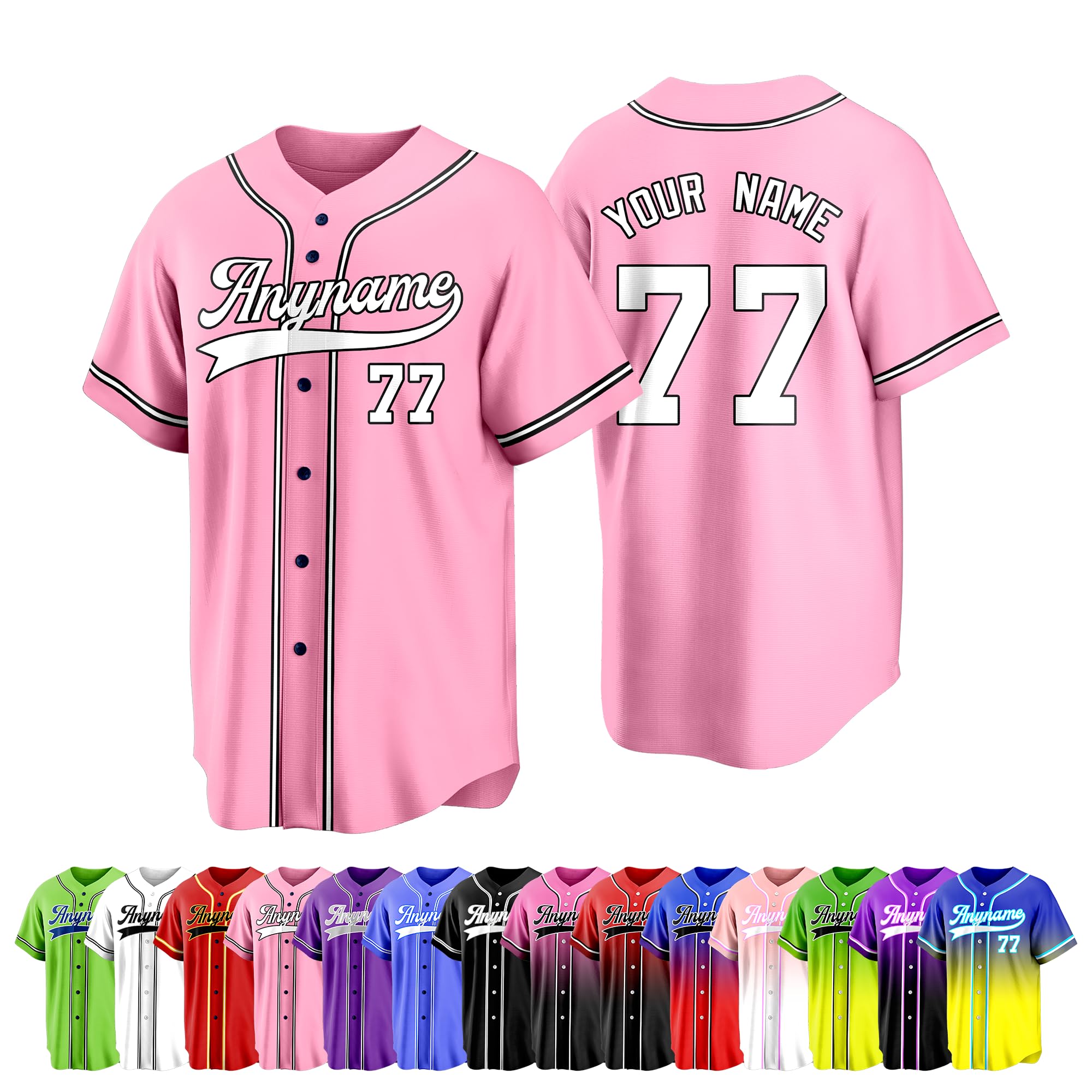 Custom Baseball Jersey Printed Stitched Names Numbers Logo Personalized Baseball Jersey for Men Women Youth Sports Fans