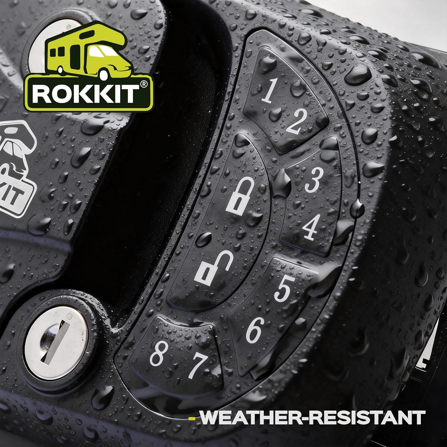 RV Door Lock Replacement Keyless Entry Keypad - 100% Metal RV Door Lock Latch with Deadbolt Trailer & Camper Motorhome Door Lock Password & Remote Control, Fits only 3.75" x 2.75" Lock Hole