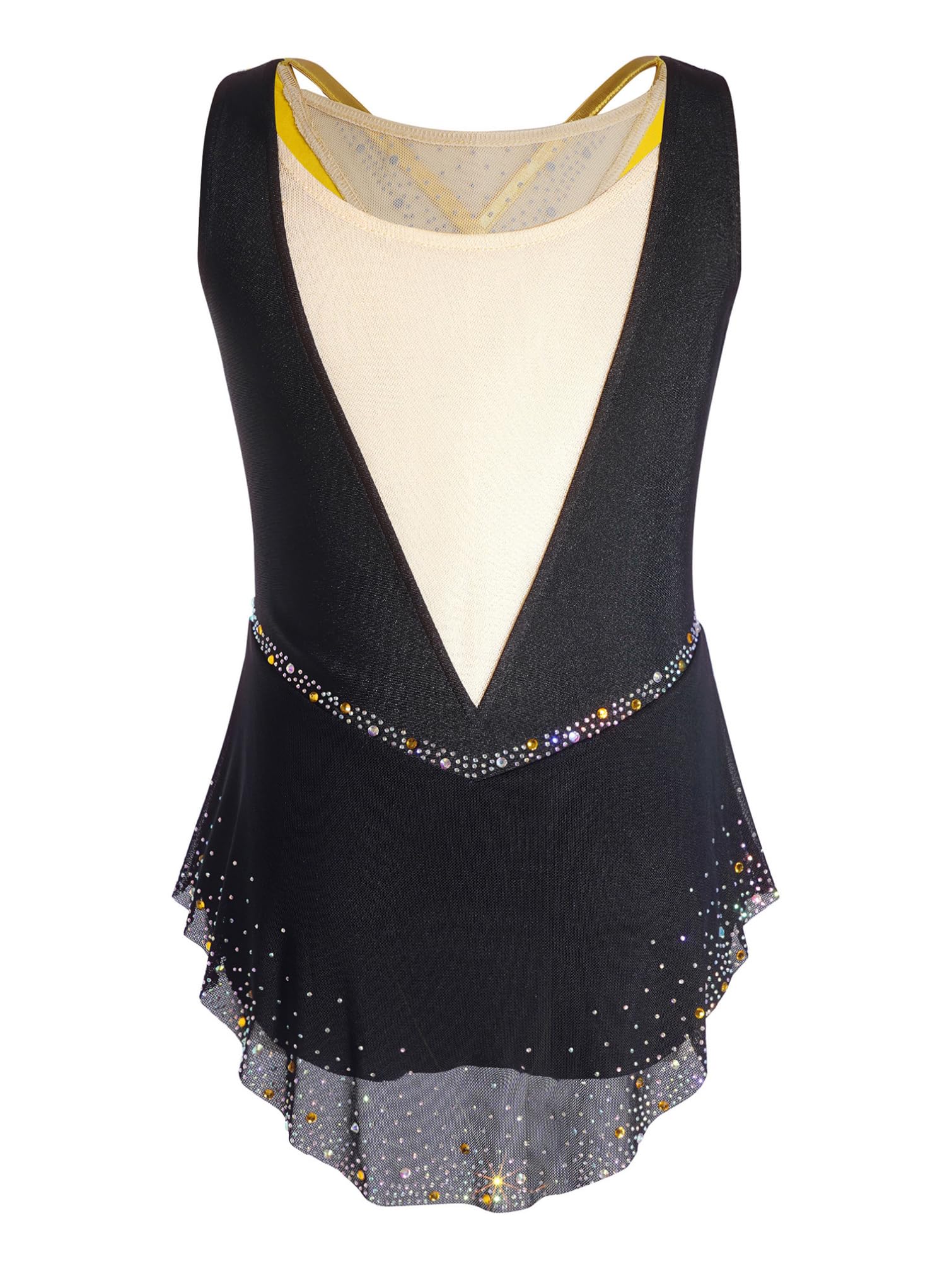 TiaoBug Body da Danza Classica Bambina Abito da Pattinaggio Artistico Senza Maniche Balletto Leotards Body Ginnastica Artistica Costume da Ballo Lirico Contemporaneo