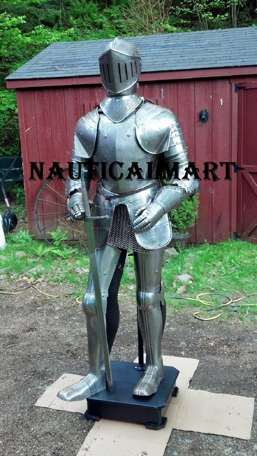 NauticalMart 16th Century Etched Spanish Full Suit of Armor Medieval Knight Armour Complete Costume