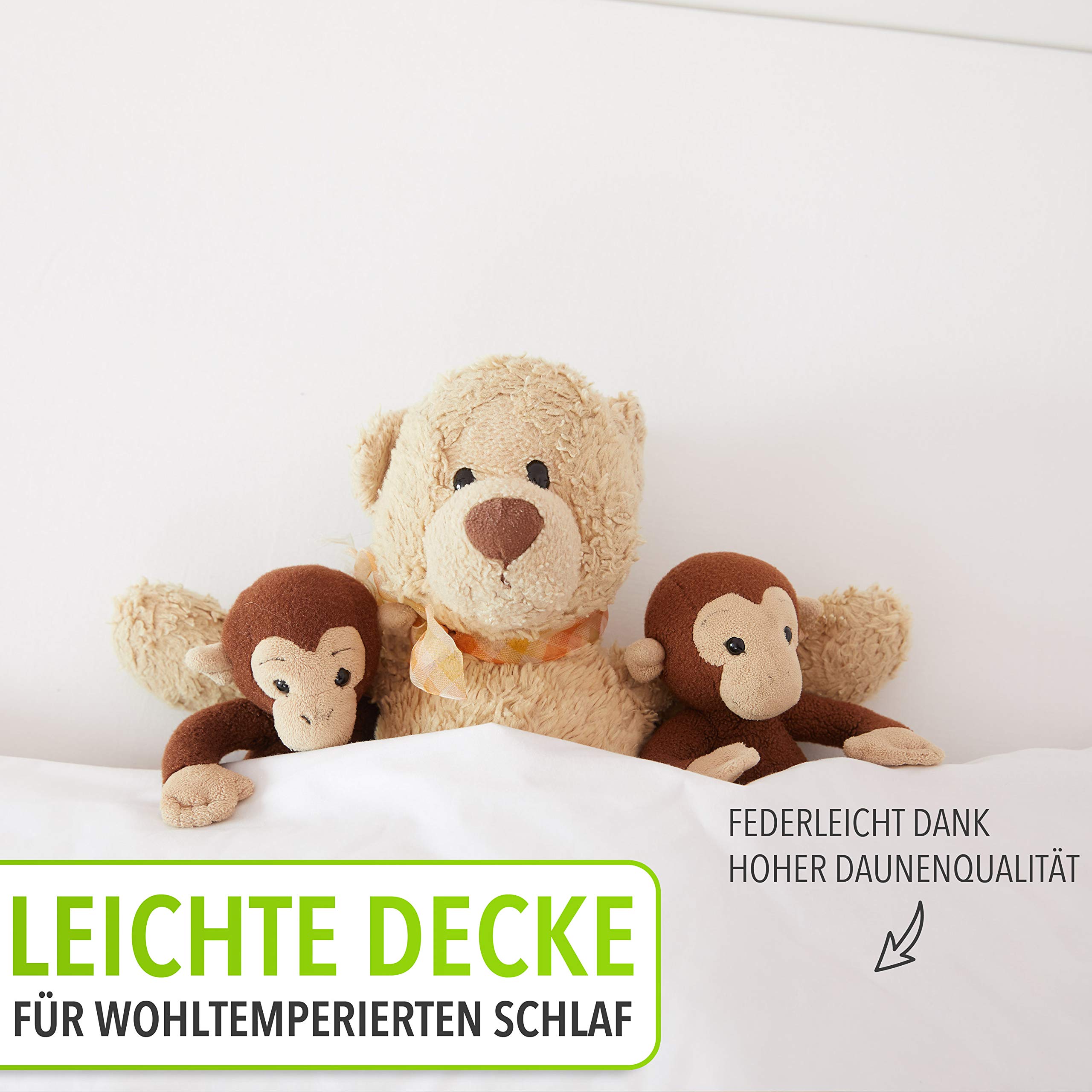 Koru Kids® Baby-Oberbett - 80 x 80 cm - Baby Daunendecke - allergikergeeignet - Füllmenge 150g