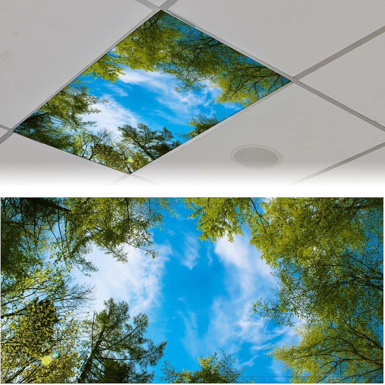 2PCS Fluorescent Light Cover for Ceiling Light Classroom-Stained Glass Patten Magnetic Light Cover Shade Panel,Decorative Film Filter for Reducing Harsh Glare Flicker Home School Office Decorations