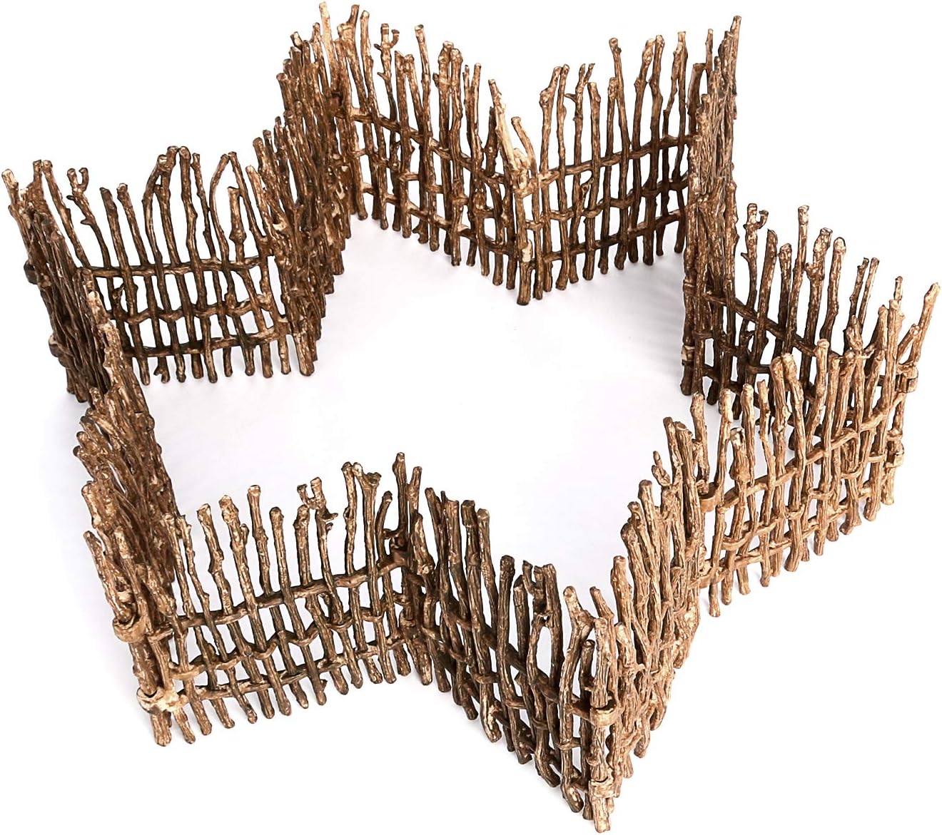 Volnau 12 Pcs Plastics Wooden Corral Fence Toys Horse Panel Accessories Playset Farm Figures Barn Animal Figurines for Toddlers Kids Preschool Educational Christmas Gift Decoration Set
