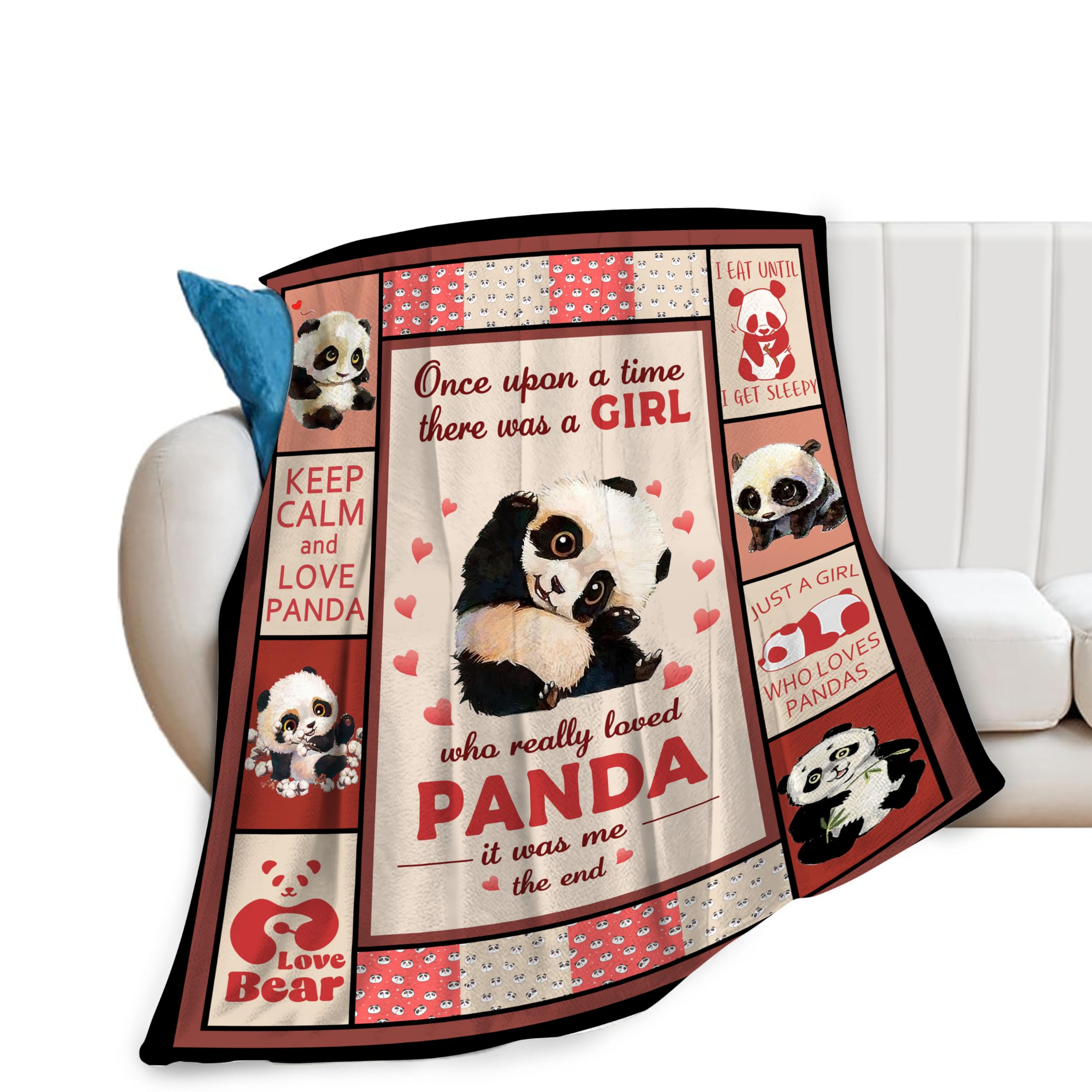 Coperta Morbida Con Stampa Panda - In Flanella, Dimensioni 101x127 Cm - Regalo Per Amanti Dei Panda, Per Divano E Letto