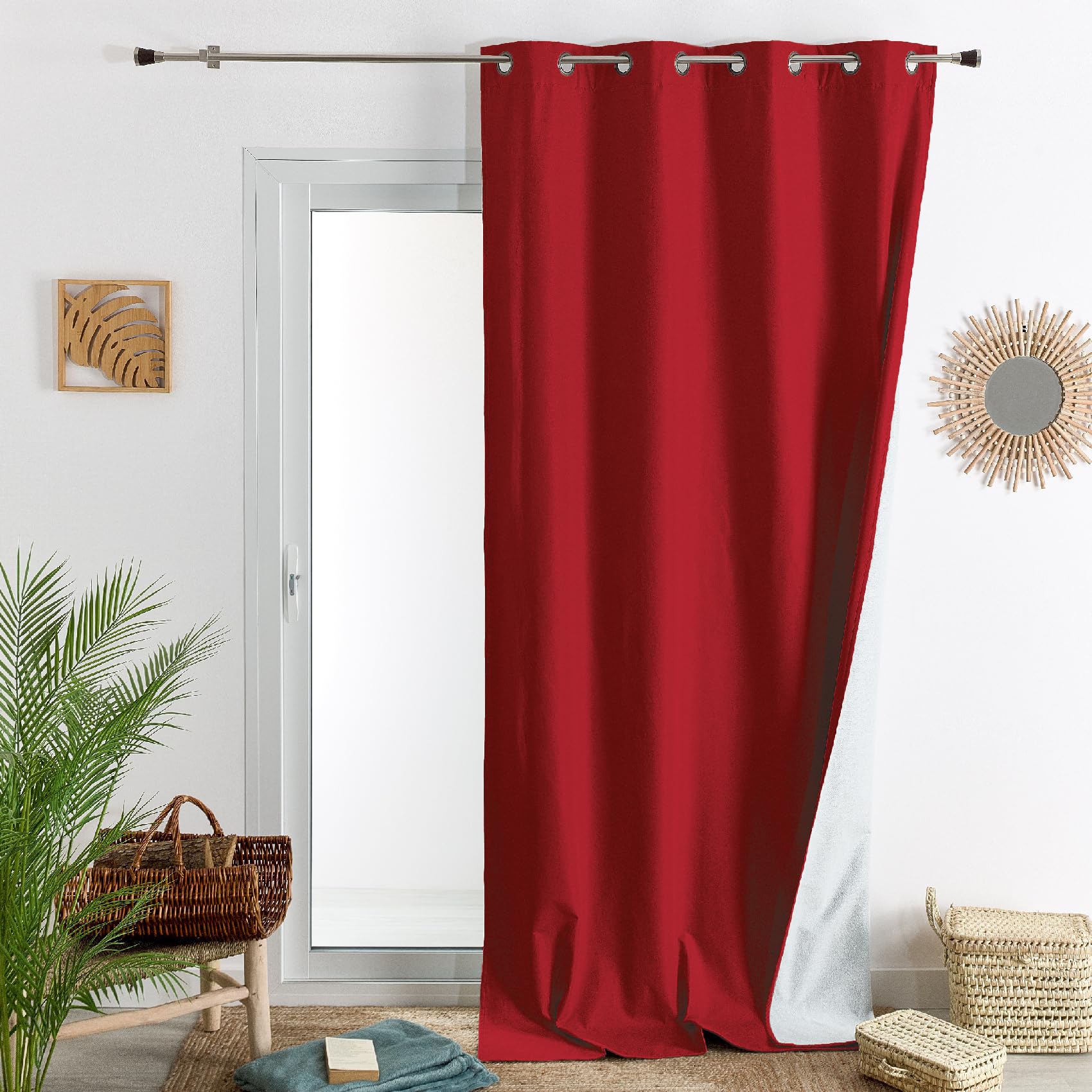 HomeMaison.com Furnishing Curtain – Fleece Curtain – Blackout Curtain – Opera Curtain, 140 x 260 cm