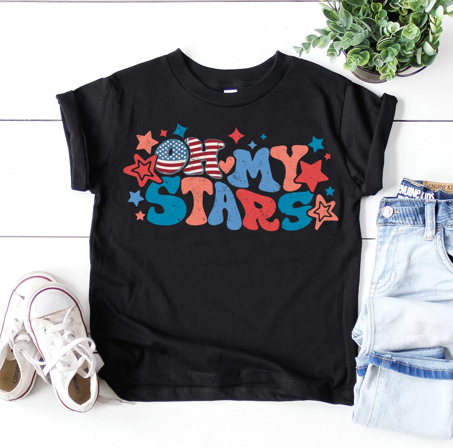 Oh My Stars 4th of July Shirts Matching Family Outfits for Independence Day