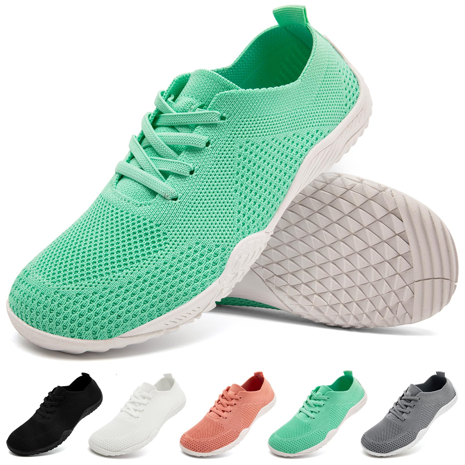 IVQDZL Barfuss Schuhe Damen Sneaker Sommerschuhe Turnschuhe Bequeme Slip on Laufschuhe Sportschuhe Hausschuhe Leichte Atmungsaktiv Hallenschuhe Weich Barfussschuhe