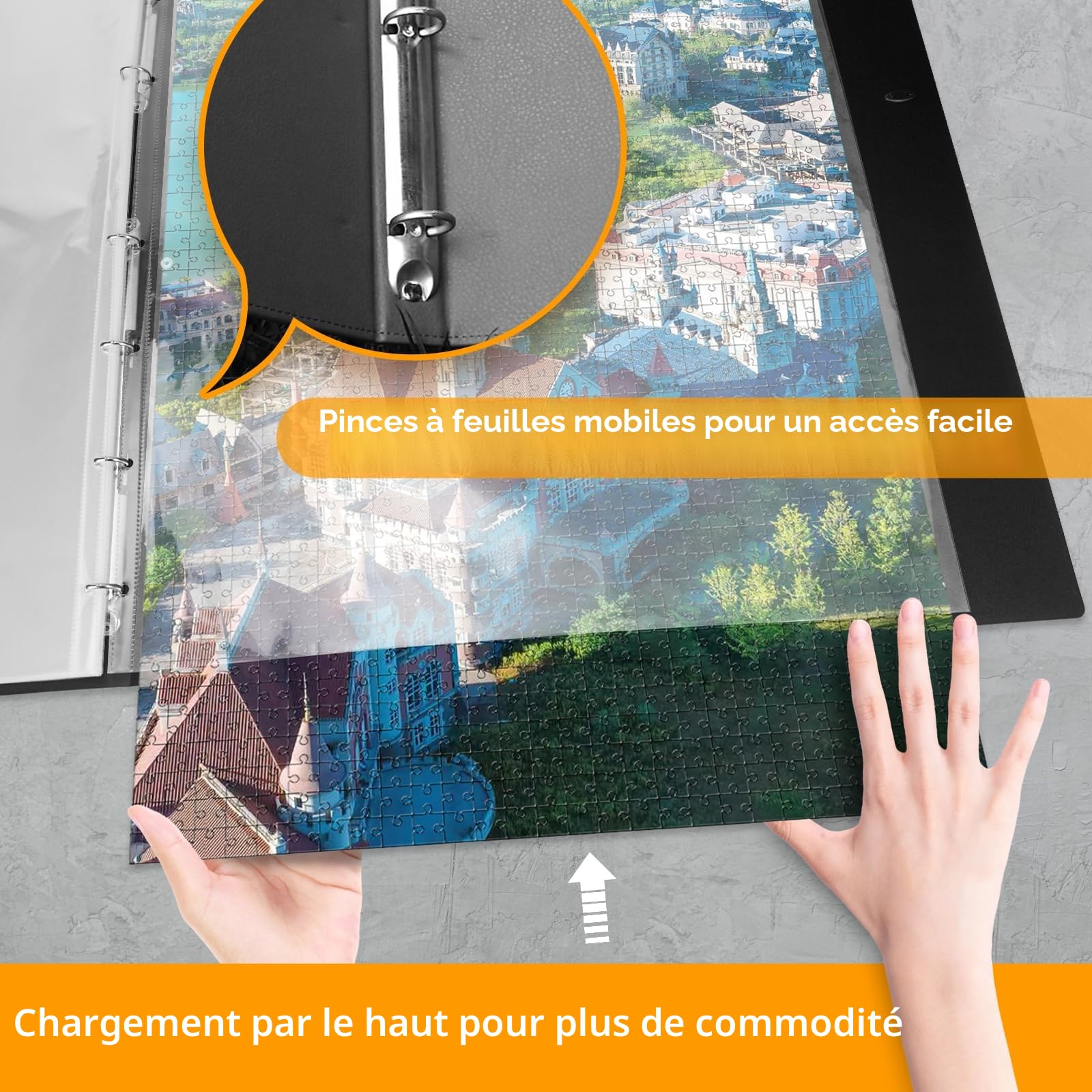 Rangement Puzzle avec 25 Poches, Classeur Puzzle 1000 pièces, Organiseur de Puzzles Portable, Accessoires de Stockage, Protecteur Anti-Poussière