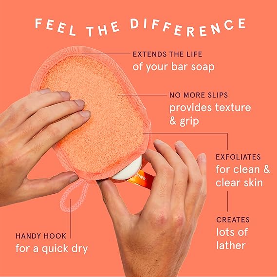 Cleanlogic Bath & Body Exfoliating Soap Saver, Exfoliator Scrubber Pouch, Daily Skincare Routine for Smooth Clean Skin, Assorted Colors, 3 Count Value Pack