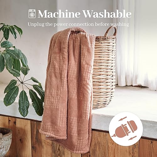 Miniatura 6 de Manta eléctrica tamaño Queen de 84 x 90 pulgadas, manta térmica con doble control, calentamiento rápido, 10 niveles de calefacción y 10 horas de