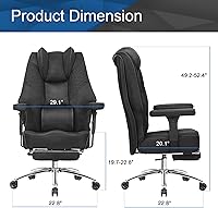 Vista 3 de VECELO Big and Tall Office Chair 400lbs, Mesh High Back Computer Chair with Foot Rest, Ergonomic Desk Chair with Lumbar Support and Armrest, Black