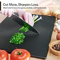 Vista 5 de Thirteen Chefs - Tabla de cortar grande de plástico negro de 18 x 12 - 1/2" de grosor HDPE para restaurantes y cocinas profesionales, NSF