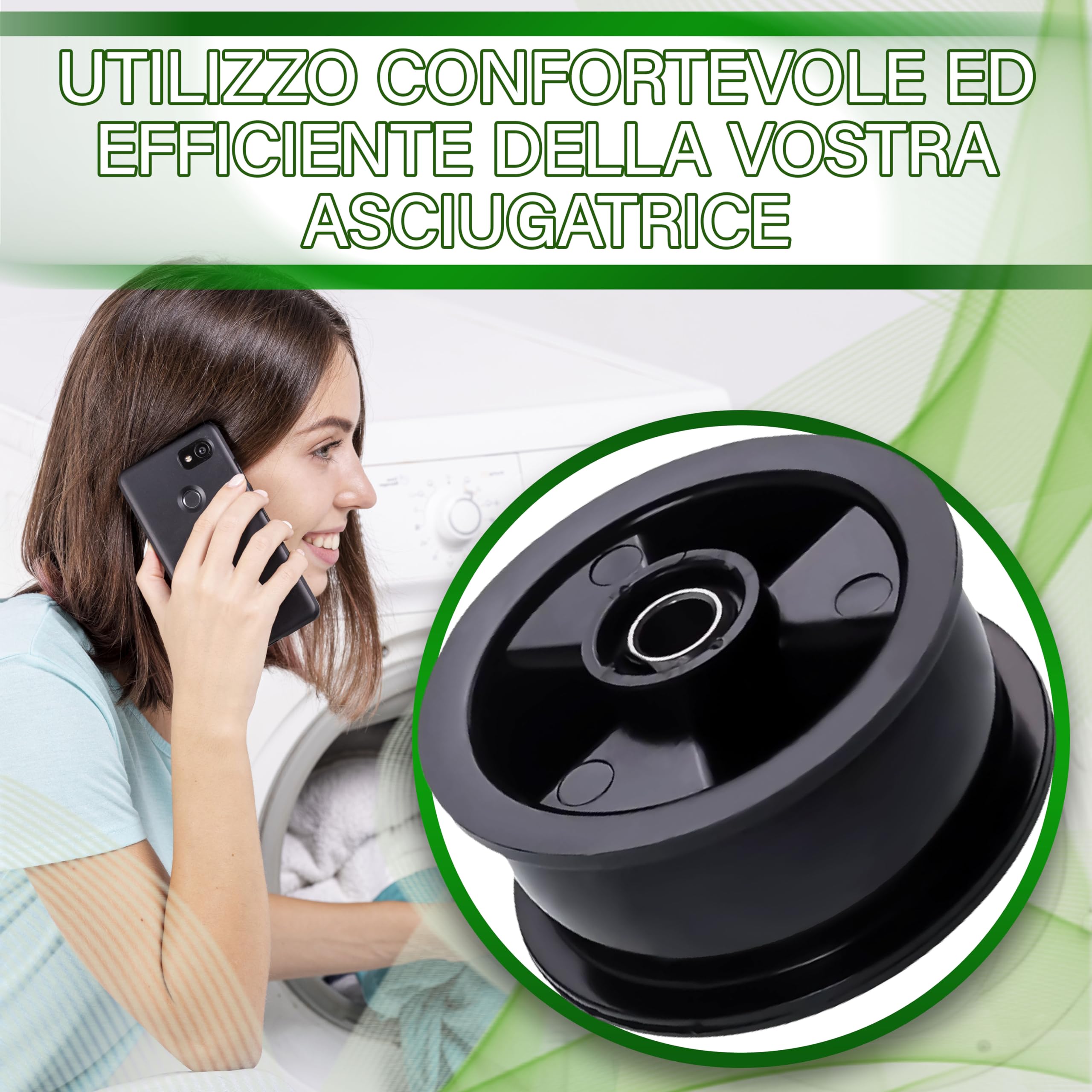Puleggia Rinvio Asciugatrice Rex Electrolux Zanussi AEG Originale 1506244001 Puleggia Rinvio Asciugatrice Rex Electrolux Zanussi AEG Originale 1506244001