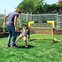 Vista 2 de Happy Jump Portería de Fútbol Emergente Plegable para Patio Trasero 7x5 pies, 5x3.6 pies, 4x3 pies, 3x2.2 pies