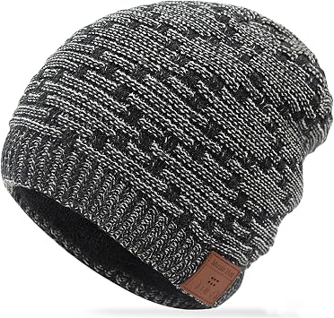 Wireless Hat Music Beanie Headphones for Men Women Winter Warm Beanie Cap Wireless Music Headphone Sports Headset with Mic Handsfree Boys Girls Indoor Outdoor Earphone Earpieces