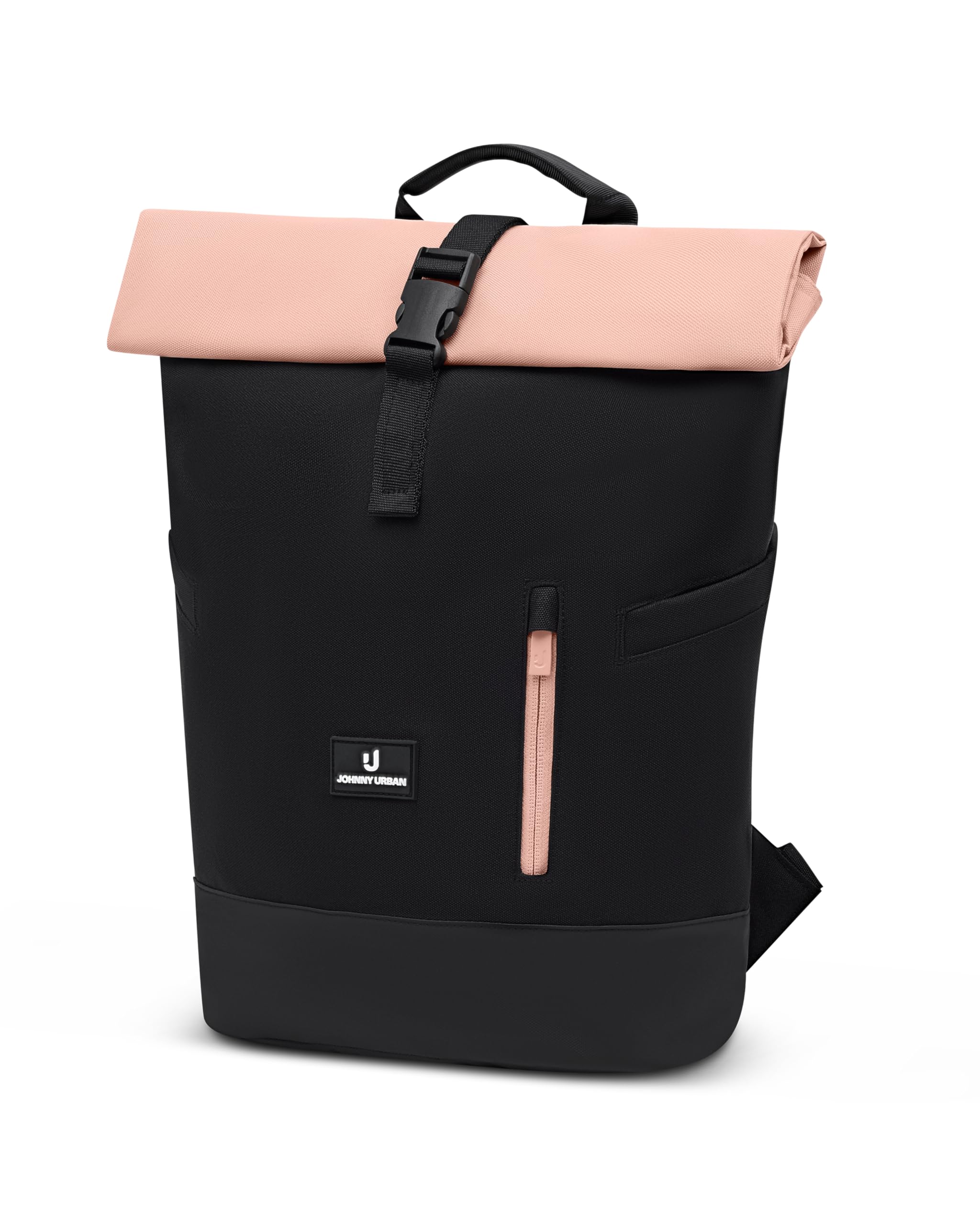 Johnny Urban Sac a dos femme et homme noir rose - Luca Small - Sac à dos loisir avec compartiment pour ordinateur - Idéal pour travail, velo, college, voyage - 11 l - Hydrofuge