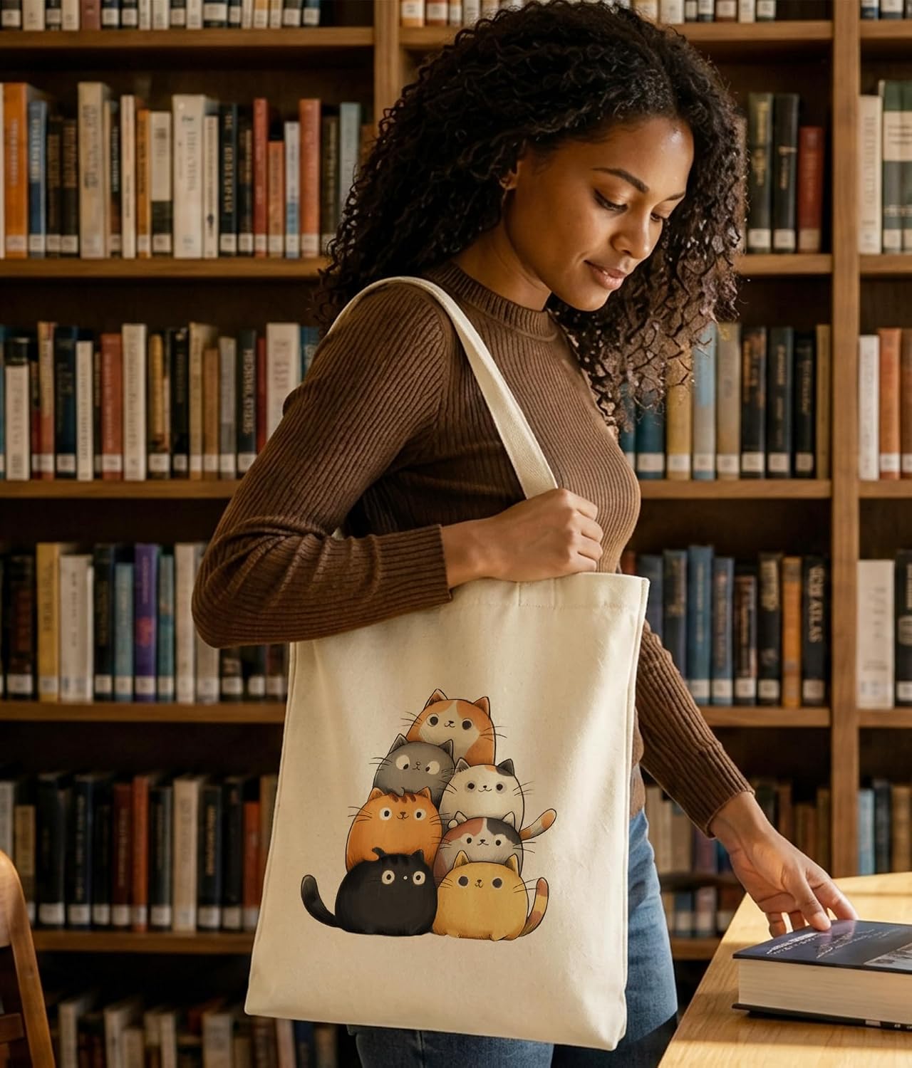 Cat Gifts Tote Bag for Women Cat Lover image 3