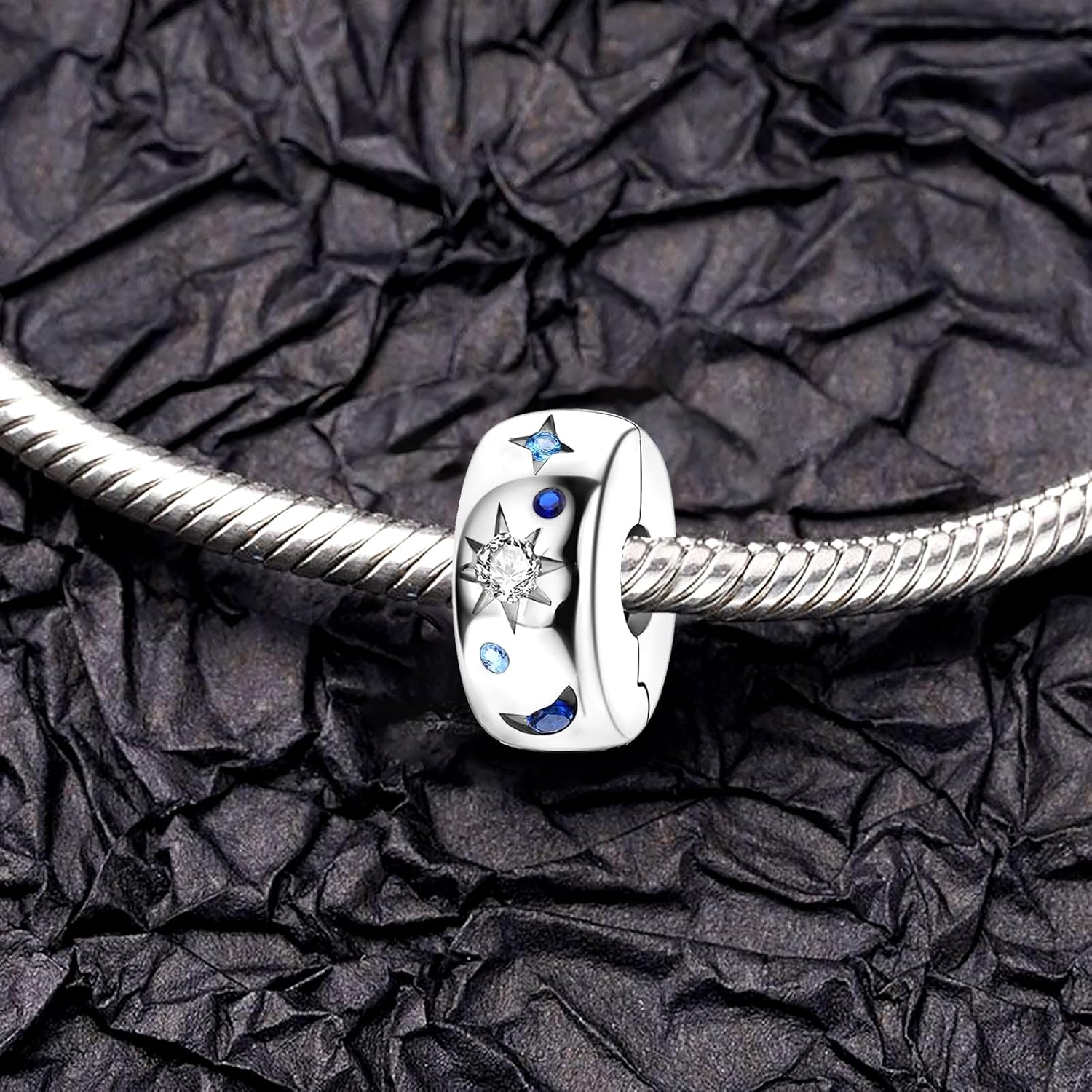 Moon Star Clip Spacer Charm Lock Stopper Bead for Pandora Bracelet Present - Image 2