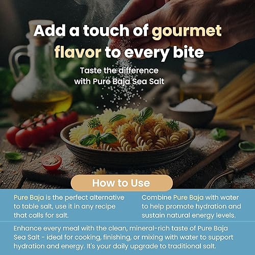 Miniatura 6 de Pure Sea Salts Sal marina de Baja 0.6 libras, 100% orgánica, sin refinar, cristales de grano naturales, ricos en minerales, bajo en sodio, para