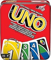 Vista 11 de Mattel Games UNO - Juego de cartas en lata de viaje y almacenamiento para niños, adultos y noches y fiestas familiares, baraja accesible