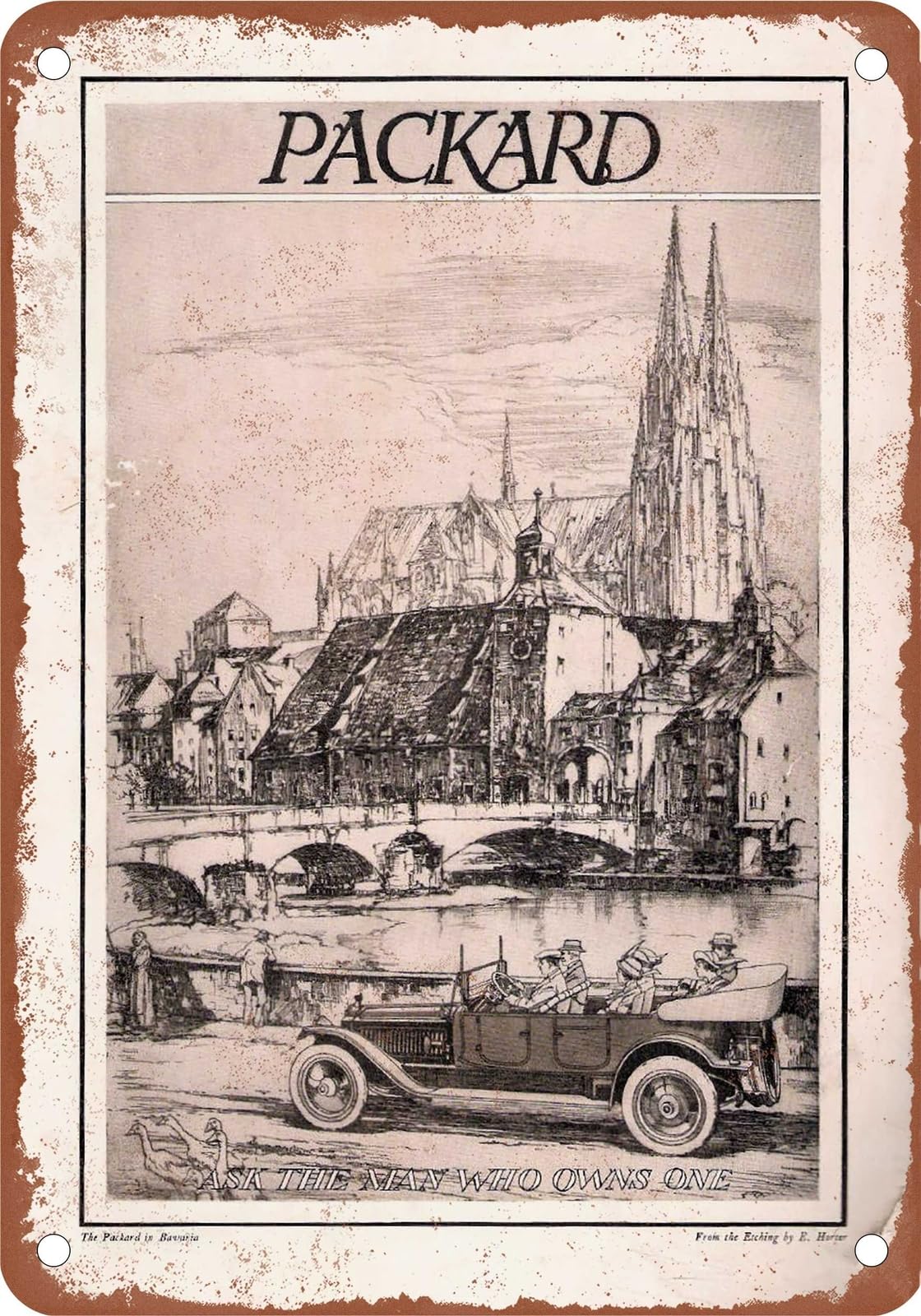 METAL SIGN - 1914 Packard Vintage Ad 03 - Old Retro Rusty Look home decor