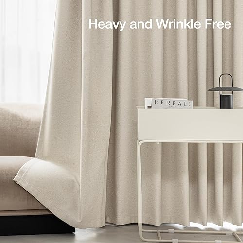 Miniatura 7 de Anmao Cortinas opacas con aislamiento térmico total para dormitorio, sala de estar, juego de 2 paneles de 84 pulgadas de largo, con ojales florales