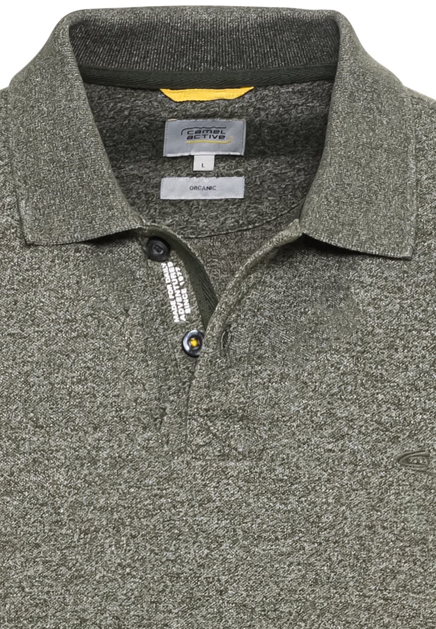 camel active Herren Kurzarm Poloshirt Regular Fit | Basic Poloshirt aus nachhaltigem Baumwollmix in Grau Blau Dunkelgrau und Grün