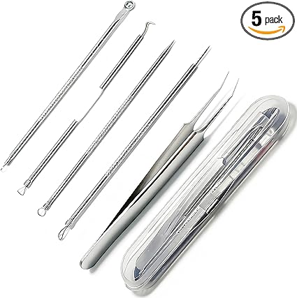 5-Piece Blackhead Removal Acne Extractor Tool Kit (Silver) $5.16 + Free Shipping w/ Prime or on $35+