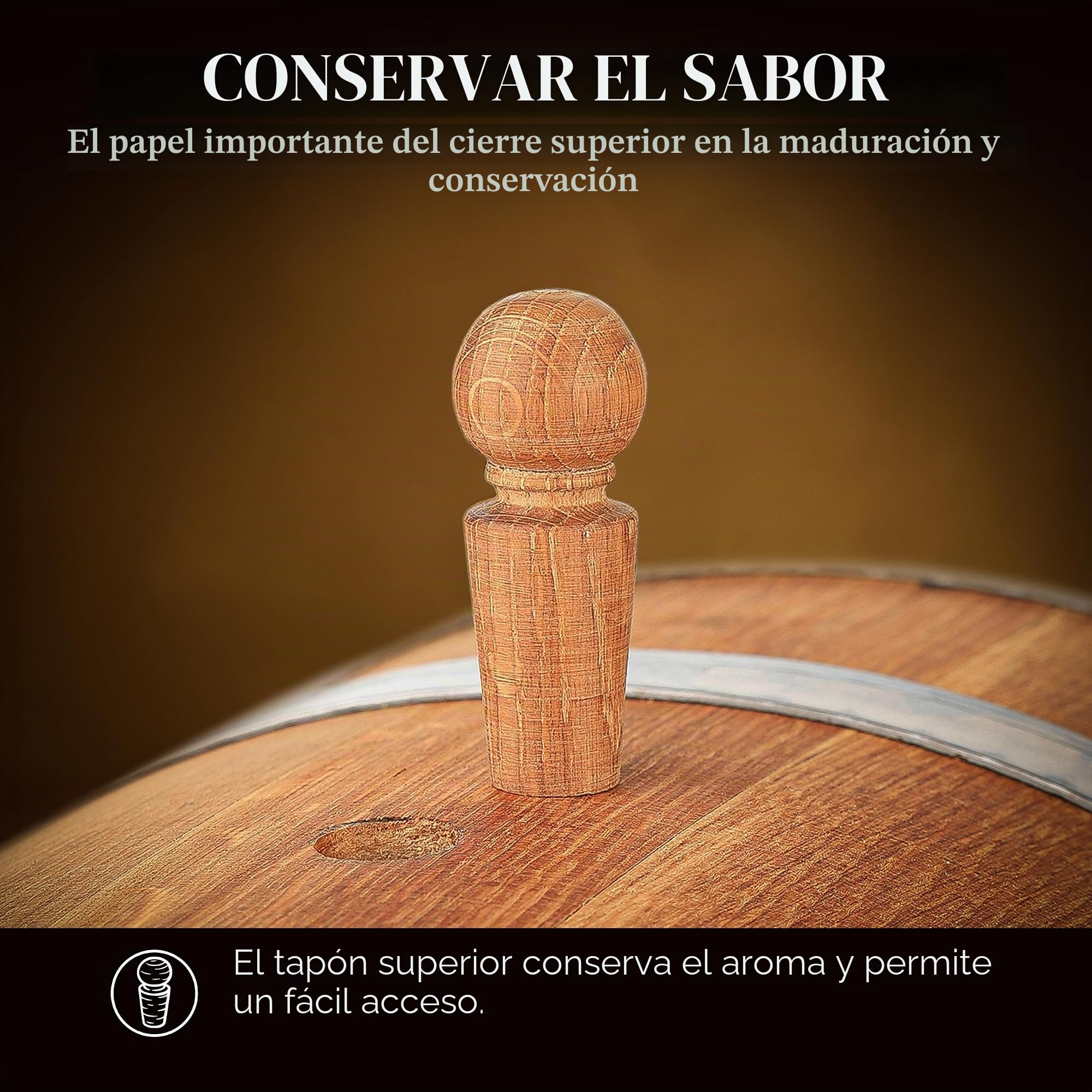Barril de madera de roble natural 50L – Hecho a mano, ideal para vino, whisky, brandy y más, con soporte, tapón y grifo, barril de madera Barril de roble de 50 litros