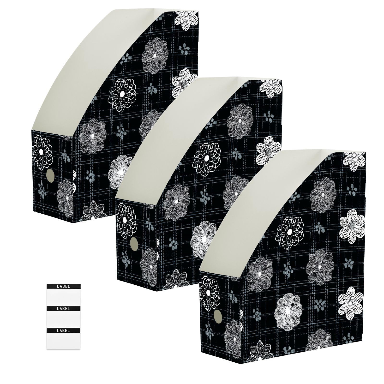 Boîtes de rangement en papier pour magazines lot de 3 classeurs contre le désordre de bureau