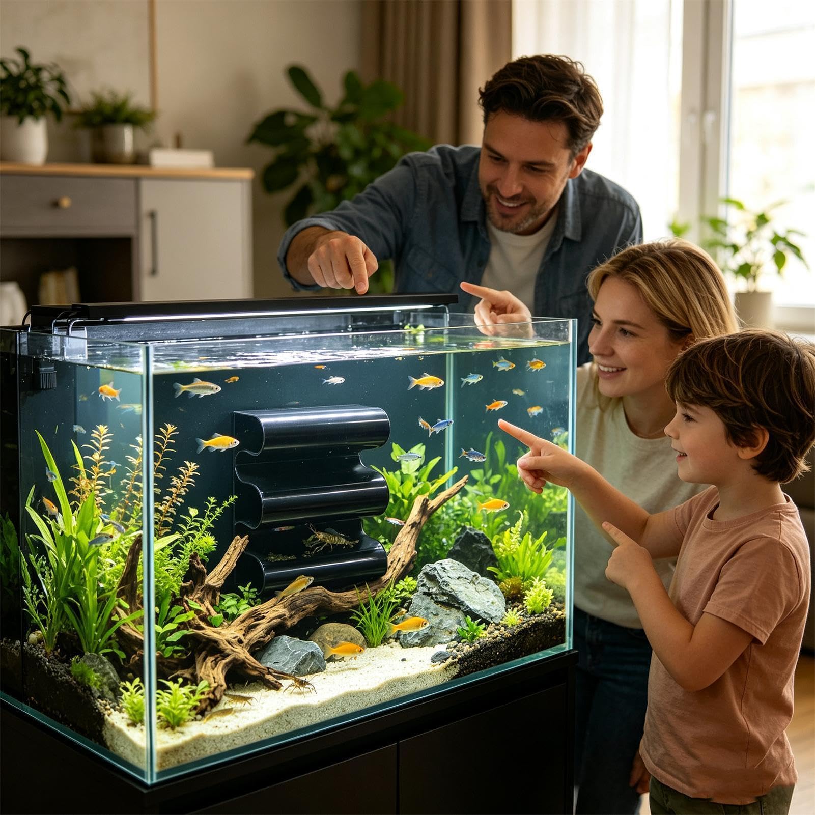 Cueva de acuario con ventosa – Adorno escondido para peces de agua salada y camarones | Ideal para oficina en casa, casa y sala de estar