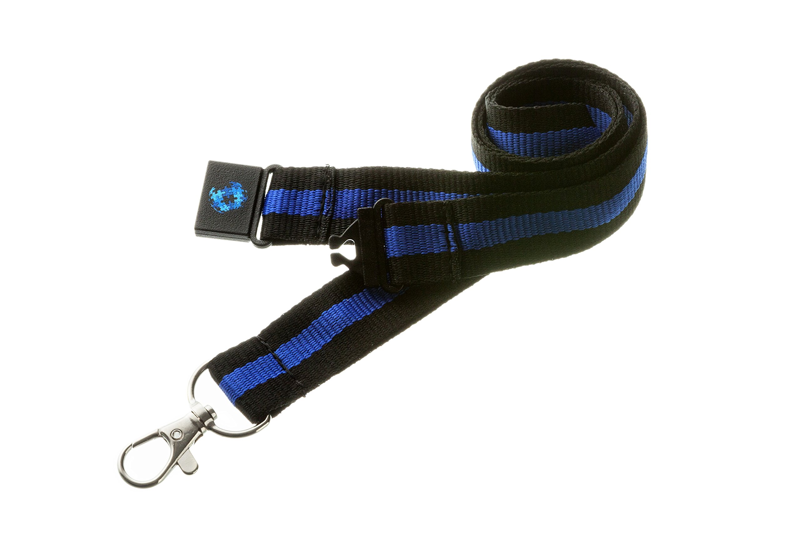 20mm Lanyard with Safety Break Away and Metal Clip - (Thin Blue Line)